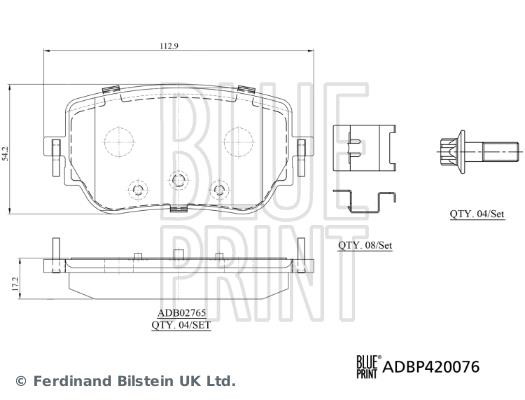 Blue Print ADBP420076 Тормозные колодки дисковые, комплект ADBP420076: Отличная цена - Купить в Польше на 2407.PL!