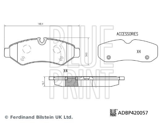 Blue Print ADBP420057 Brake Pad Set, disc brake ADBP420057: Buy near me in Poland at 2407.PL - Good price!