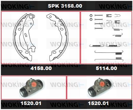 Woking SPK 3158.00 Brake shoe set SPK315800: Buy near me in Poland at 2407.PL - Good price!