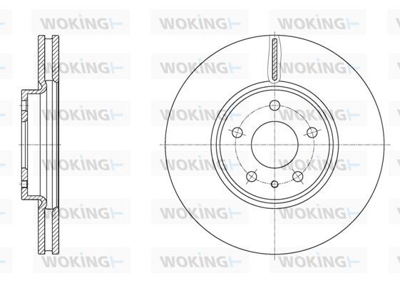 Woking D6160510 Front brake disc ventilated D6160510: Buy near me in Poland at 2407.PL - Good price!
