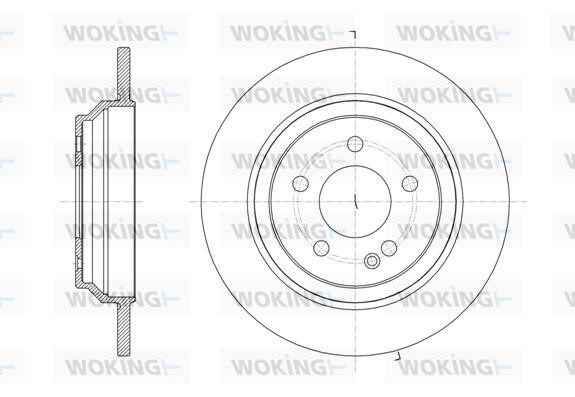 Woking D6161600 Rear brake disc, non-ventilated D6161600: Buy near me in Poland at 2407.PL - Good price!