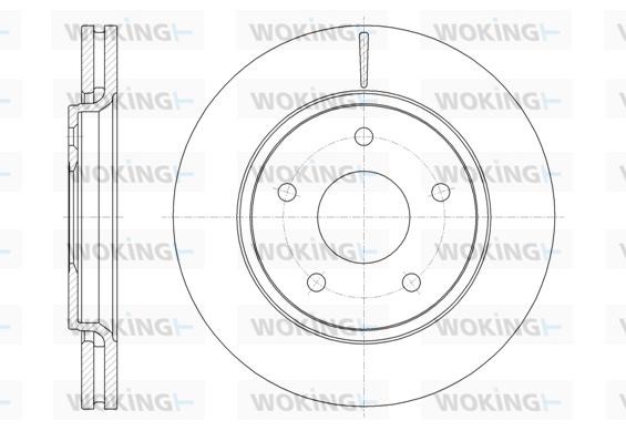 Woking D61724.10 Front brake disc ventilated D6172410: Buy near me in Poland at 2407.PL - Good price!