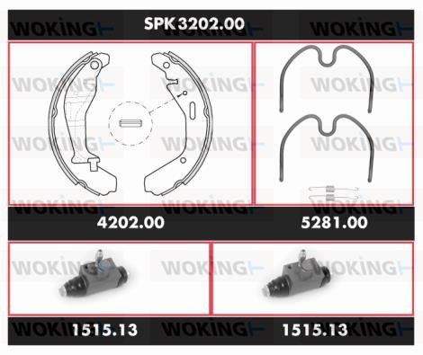Woking SPK 3202.00 Колодки тормозные барабанные, комплект SPK320200: Отличная цена - Купить в Польше на 2407.PL!