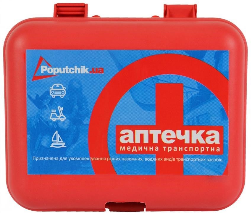 Zestaw pierwszej pomocy samochodu, plastikowa obudowa Poputchik 02-003-П