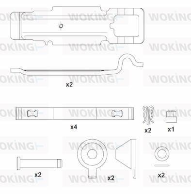 Woking ACA8572.00 Montagesatz für Bremsbacken ACA857200: Kaufen Sie zu einem guten Preis in Polen bei 2407.PL!