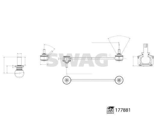 SWAG 33 10 4348 Rod/Strut, stabiliser 33104348: Buy near me in Poland at 2407.PL - Good price!