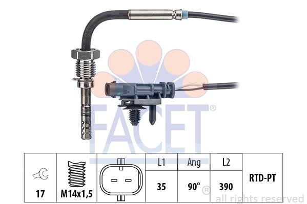 Facet 22.0233 Exhaust gas temperature sensor 220233: Buy near me at 2407.PL in Poland at an Affordable price!
