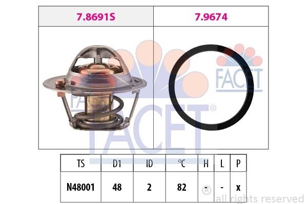 Facet 7.7999 Thermostat, coolant 77999: Buy near me in Poland at 2407.PL - Good price!