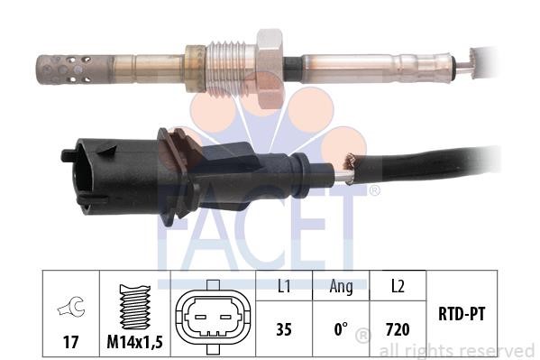 Facet 22.0188 Датчик температури відпрацьованих газів 220188: Приваблива ціна - Купити у Польщі на 2407.PL!