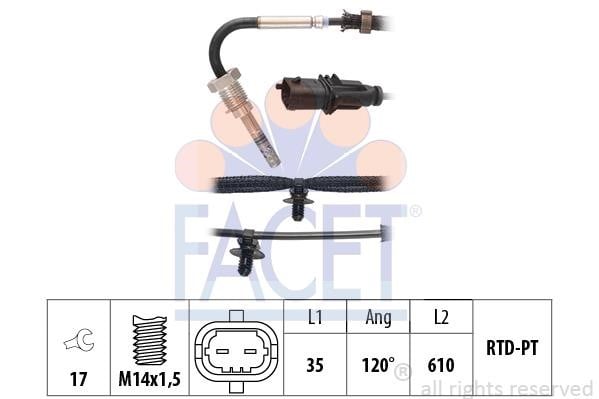 Facet 22.0357 Exhaust gas temperature sensor 220357: Buy near me at 2407.PL in Poland at an Affordable price!