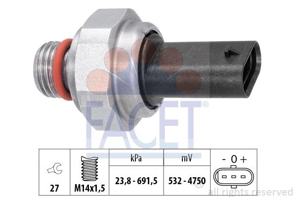 Facet 25.0013 Sensor, exhaust pressure 250013: Buy near me in Poland at 2407.PL - Good price!