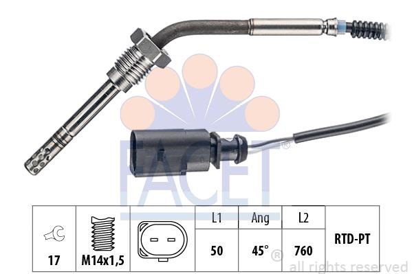 Facet 22.0313 Exhaust gas temperature sensor 220313: Buy near me at 2407.PL in Poland at an Affordable price!