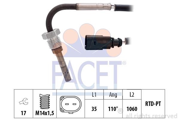 Facet 22.0316 Exhaust gas temperature sensor 220316: Buy near me in Poland at 2407.PL - Good price!