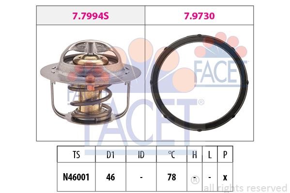 Facet 7.7994 Thermostat, coolant 77994: Buy near me in Poland at 2407.PL - Good price!