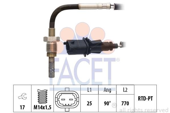 Facet 22.0147 Exhaust gas temperature sensor 220147: Buy near me at 2407.PL in Poland at an Affordable price!
