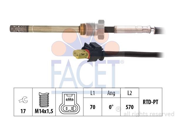 Facet 22.0201 Exhaust gas temperature sensor 220201: Buy near me at 2407.PL in Poland at an Affordable price!