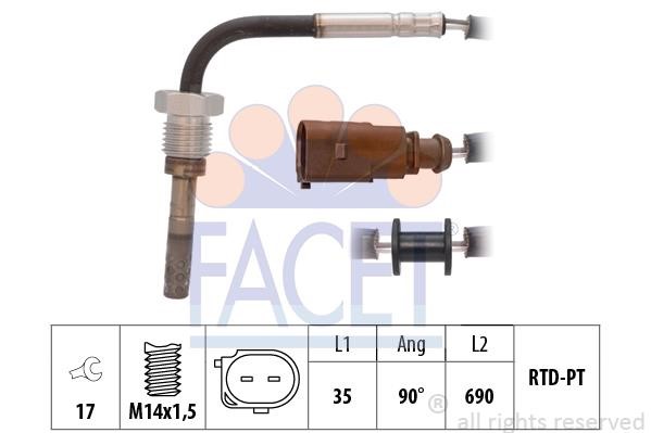 Facet 22.0098 Exhaust gas temperature sensor 220098: Buy near me in Poland at 2407.PL - Good price!