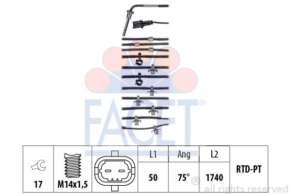 Facet 22.0322 Exhaust gas temperature sensor 220322: Buy near me in Poland at 2407.PL - Good price!