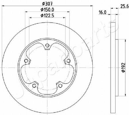 Japanparts DP-0313 Rear brake disc, non-ventilated DP0313: Buy near me in Poland at 2407.PL - Good price!