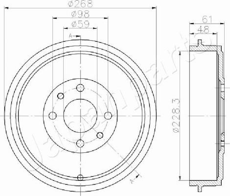 Japanparts TA-0613 Барабан гальмівний TA0613: Приваблива ціна - Купити у Польщі на 2407.PL!