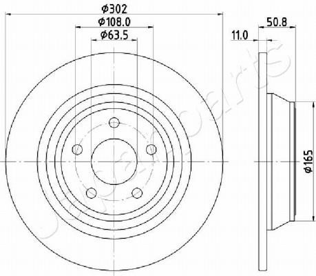 Japanparts DP-0310 Rear brake disc, non-ventilated DP0310: Buy near me in Poland at 2407.PL - Good price!