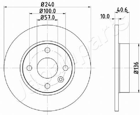Japanparts DP-0405 Rear brake disc, non-ventilated DP0405: Buy near me in Poland at 2407.PL - Good price!
