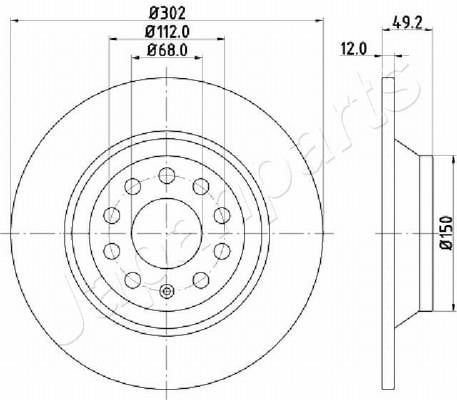 Japanparts DP-0915 Rear brake disc, non-ventilated DP0915: Buy near me in Poland at 2407.PL - Good price!