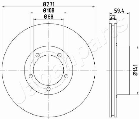 Japanparts DP-0401 Rear brake disc, non-ventilated DP0401: Buy near me in Poland at 2407.PL - Good price!