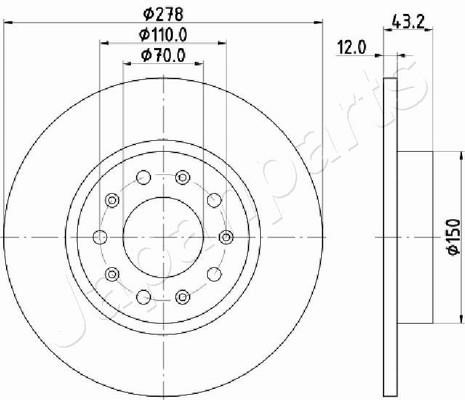 Japanparts DP-0204 Тормозной диск задний невентилируемый DP0204: Отличная цена - Купить в Польше на 2407.PL!