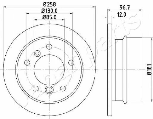 Japanparts DP-0518 Rear brake disc, non-ventilated DP0518: Buy near me at 2407.PL in Poland at an Affordable price!