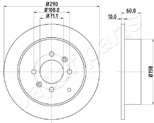 Japanparts DP-0616 Rear brake disc, non-ventilated DP0616: Buy near me in Poland at 2407.PL - Good price!