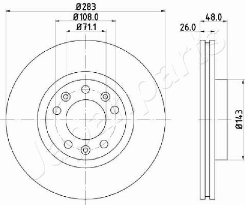 Japanparts DI-0633 Wentylowana przednia tarcza hamulcowa DI0633: Atrakcyjna cena w Polsce na 2407.PL - Zamów teraz!