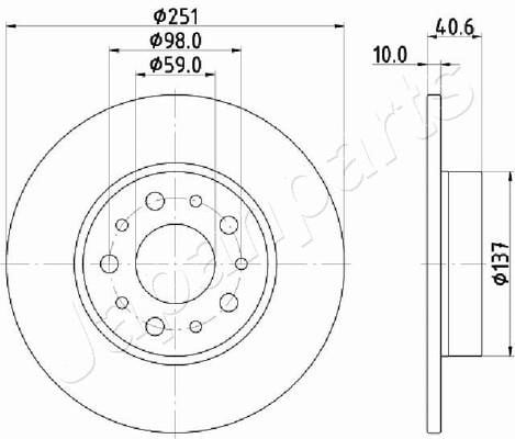 Japanparts DP-0211 Тормозной диск задний невентилируемый DP0211: Купить в Польше - Отличная цена на 2407.PL!