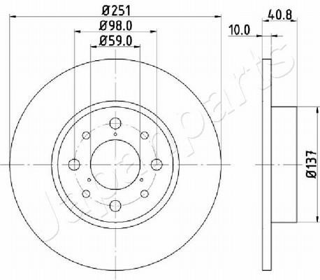 Japanparts DP-0210 Тормозной диск задний невентилируемый DP0210: Отличная цена - Купить в Польше на 2407.PL!