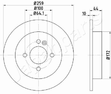 Japanparts DP-0132 Rear brake disc, non-ventilated DP0132: Buy near me in Poland at 2407.PL - Good price!