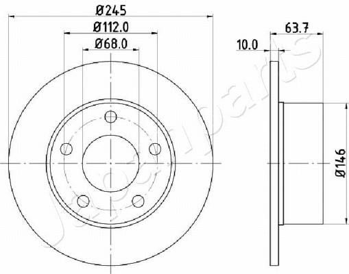 Japanparts DP-0912 Rear brake disc, non-ventilated DP0912: Buy near me in Poland at 2407.PL - Good price!