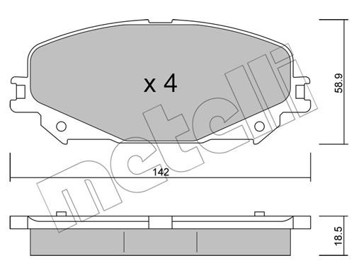 Metelli 22-1176-0 Brake Pad Set, disc brake 2211760: Buy near me in Poland at 2407.PL - Good price!