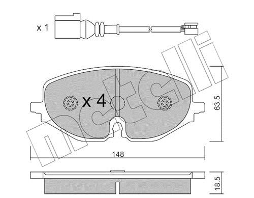 Metelli 22-1280-0 Brake Pad Set, disc brake 2212800: Buy near me in Poland at 2407.PL - Good price!
