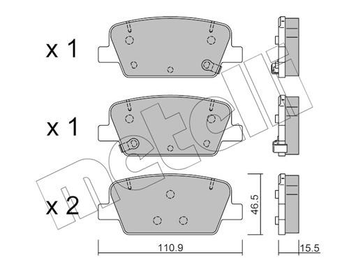 Metelli 22-1283-0 Brake Pad Set, disc brake 2212830: Buy near me at 2407.PL in Poland at an Affordable price!
