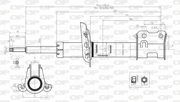 Open parts SAB8055.31 Амортизатор підвіски передній лівий газомасляний SAB805531: Приваблива ціна - Купити у Польщі на 2407.PL!
