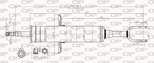 Open parts SAB8258.31 Front oil and gas suspension shock absorber SAB825831: Buy near me in Poland at 2407.PL - Good price!