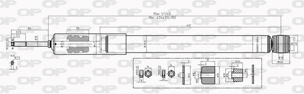 Open parts SAB8228.32 Rear oil and gas suspension shock absorber SAB822832: Buy near me in Poland at 2407.PL - Good price!