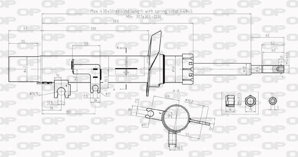 Open parts SAB8011.31 Амортизатор подвески передний левый газомасляный SAB801131: Отличная цена - Купить в Польше на 2407.PL!