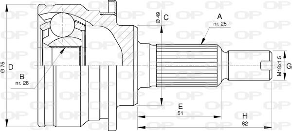 Open parts CVJ5770.10 Комплект шарнірів, приводний вал CVJ577010: Приваблива ціна - Купити у Польщі на 2407.PL!