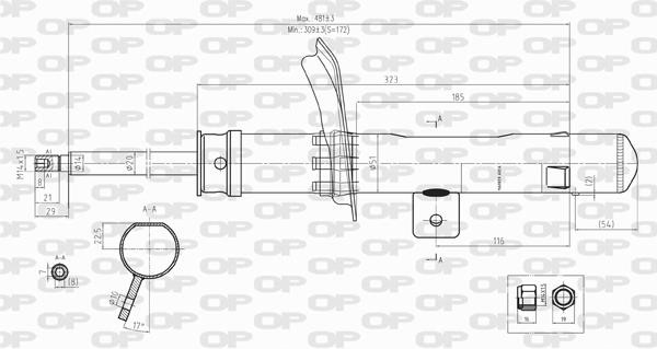 Open parts SAB8110.31 Амортизатор подвески передний правый газомасляный SAB811031: Отличная цена - Купить в Польше на 2407.PL!