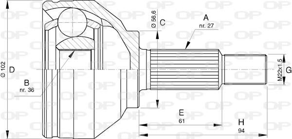 Open parts CVJ5740.10 Комплект шарнірів, приводний вал CVJ574010: Приваблива ціна - Купити у Польщі на 2407.PL!