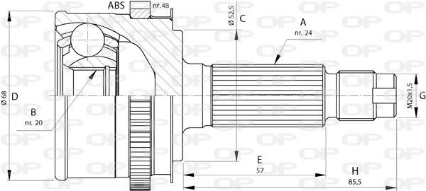 Open parts CVJ5728.10 Joint Kit, drive shaft CVJ572810: Buy near me in Poland at 2407.PL - Good price!