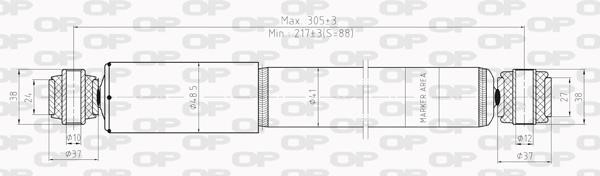 Open parts SAB8007.32 Амортизатор підвіскі задній газомасляний SAB800732: Приваблива ціна - Купити у Польщі на 2407.PL!