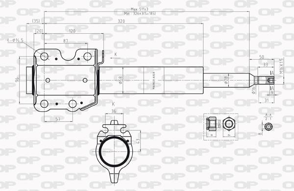 Open parts SAB8219.31 Front oil and gas suspension shock absorber SAB821931: Buy near me in Poland at 2407.PL - Good price!