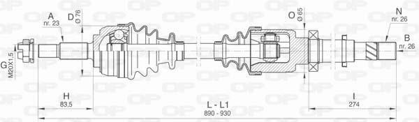 Open parts DRS6466.00 Drive shaft DRS646600: Buy near me in Poland at 2407.PL - Good price!